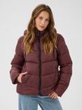 KAFFE Susanne Hooded Puffer Jacket, Mid Red