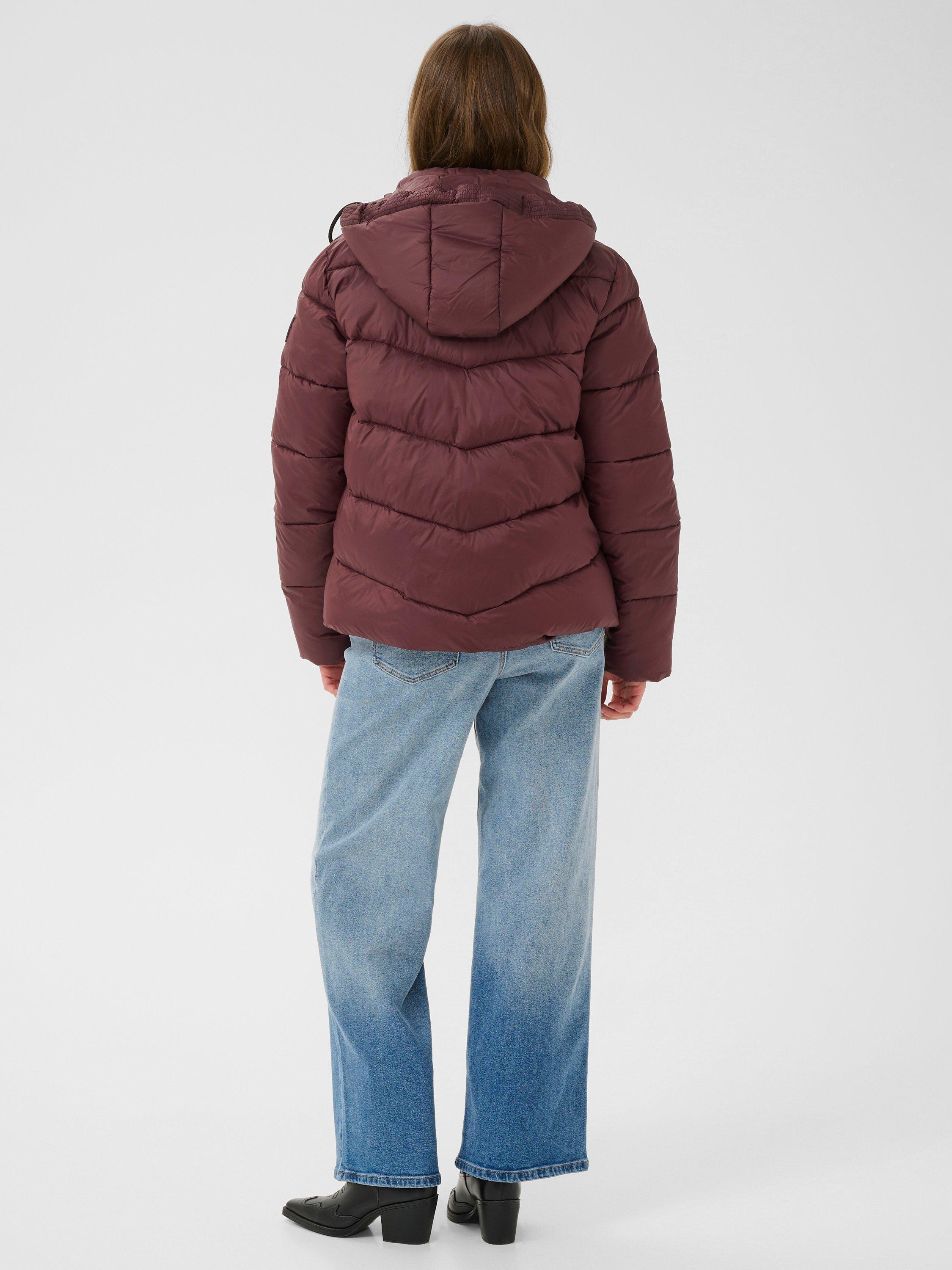 Product image 2 of 6, which shows KAFFE Susanne Hooded Puffer Jacket, Mid Red, 8