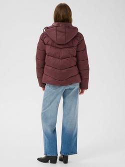 KAFFE Susanne Hooded Puffer Jacket, Mid Red - view 2, Mid Red