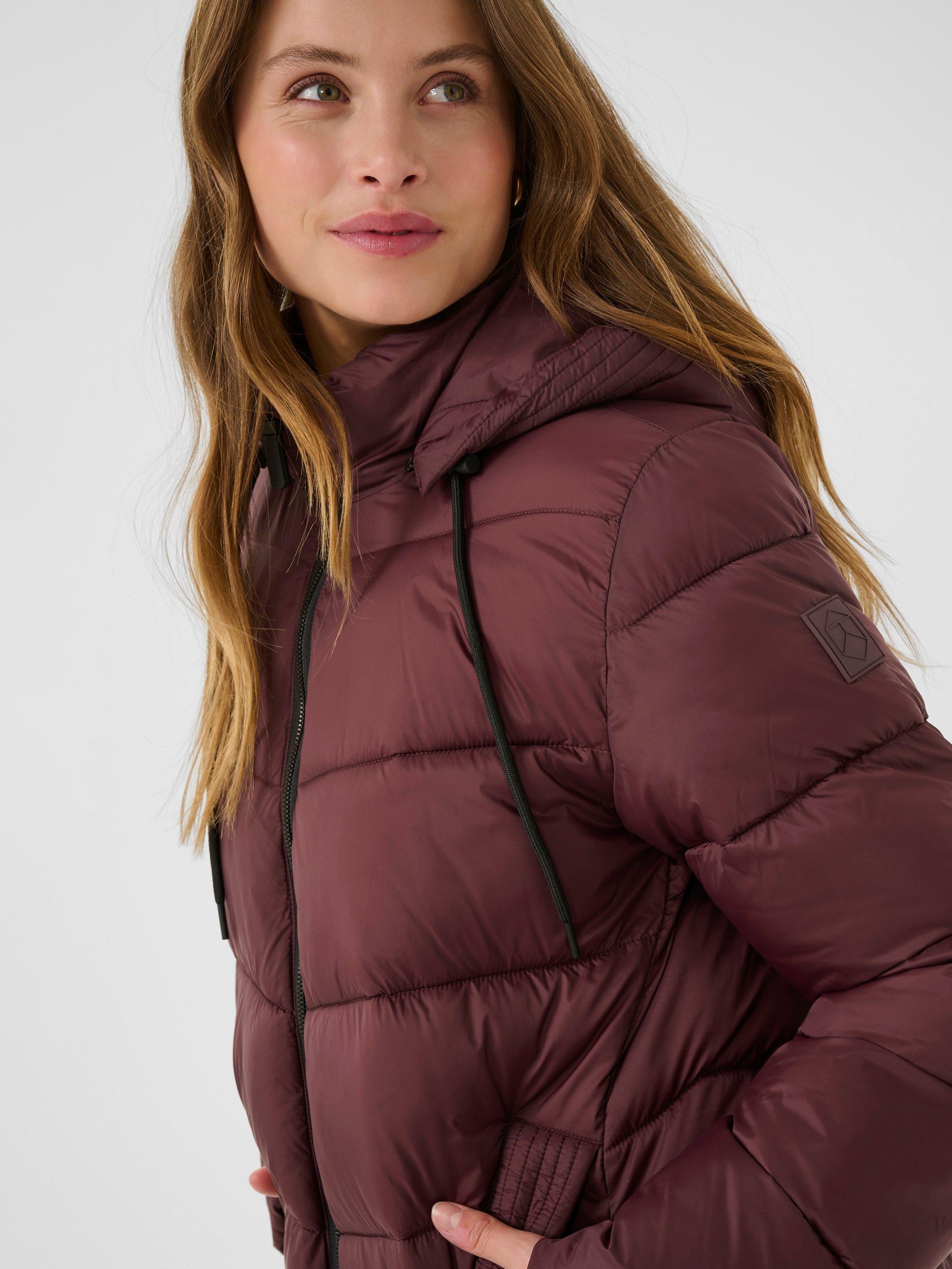 Product image 4 of 6, which shows KAFFE Susanne Hooded Puffer Jacket, Mid Red, 8