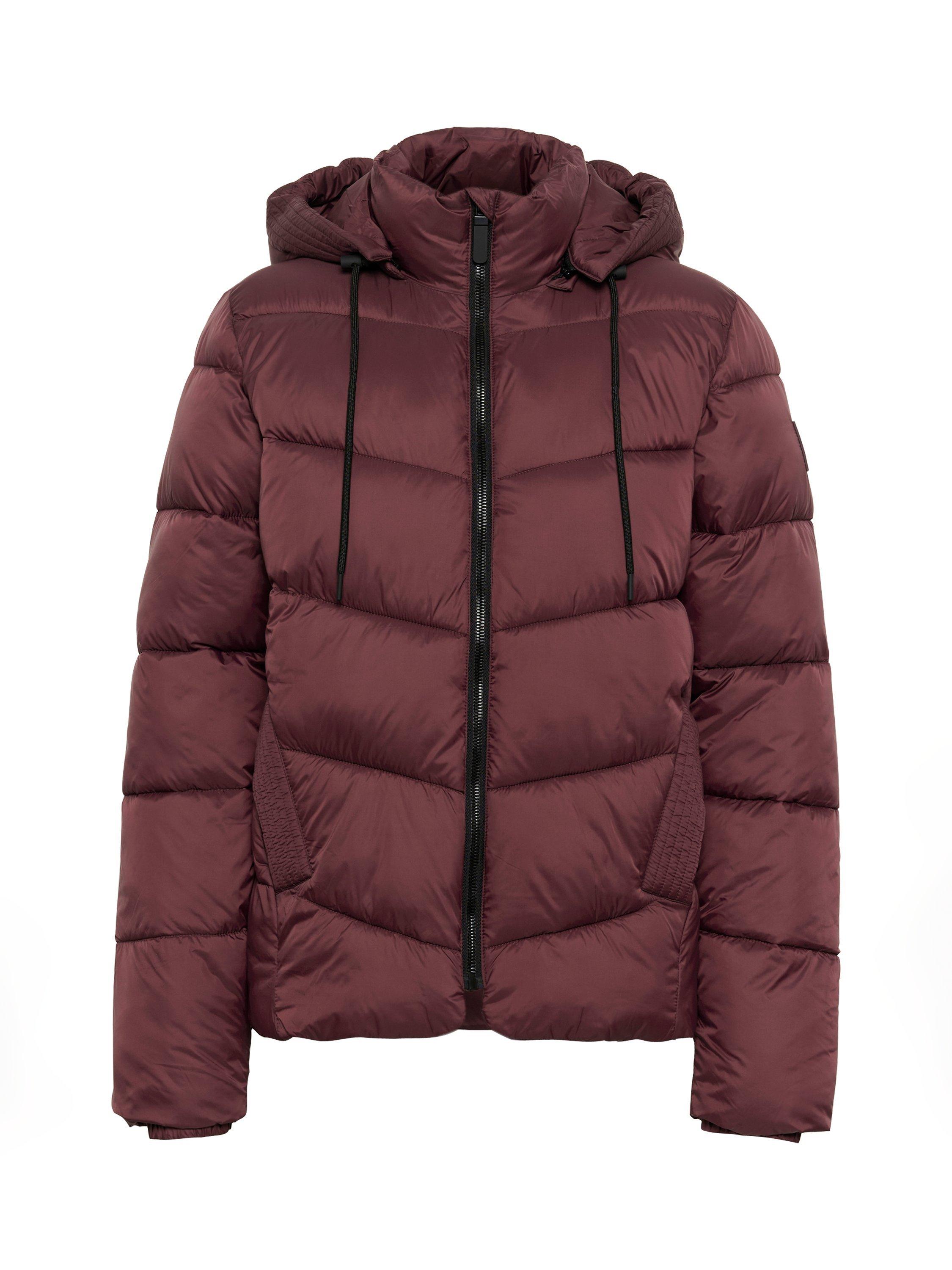 Product image 5 of 6, which shows KAFFE Susanne Hooded Puffer Jacket, Mid Red, 8