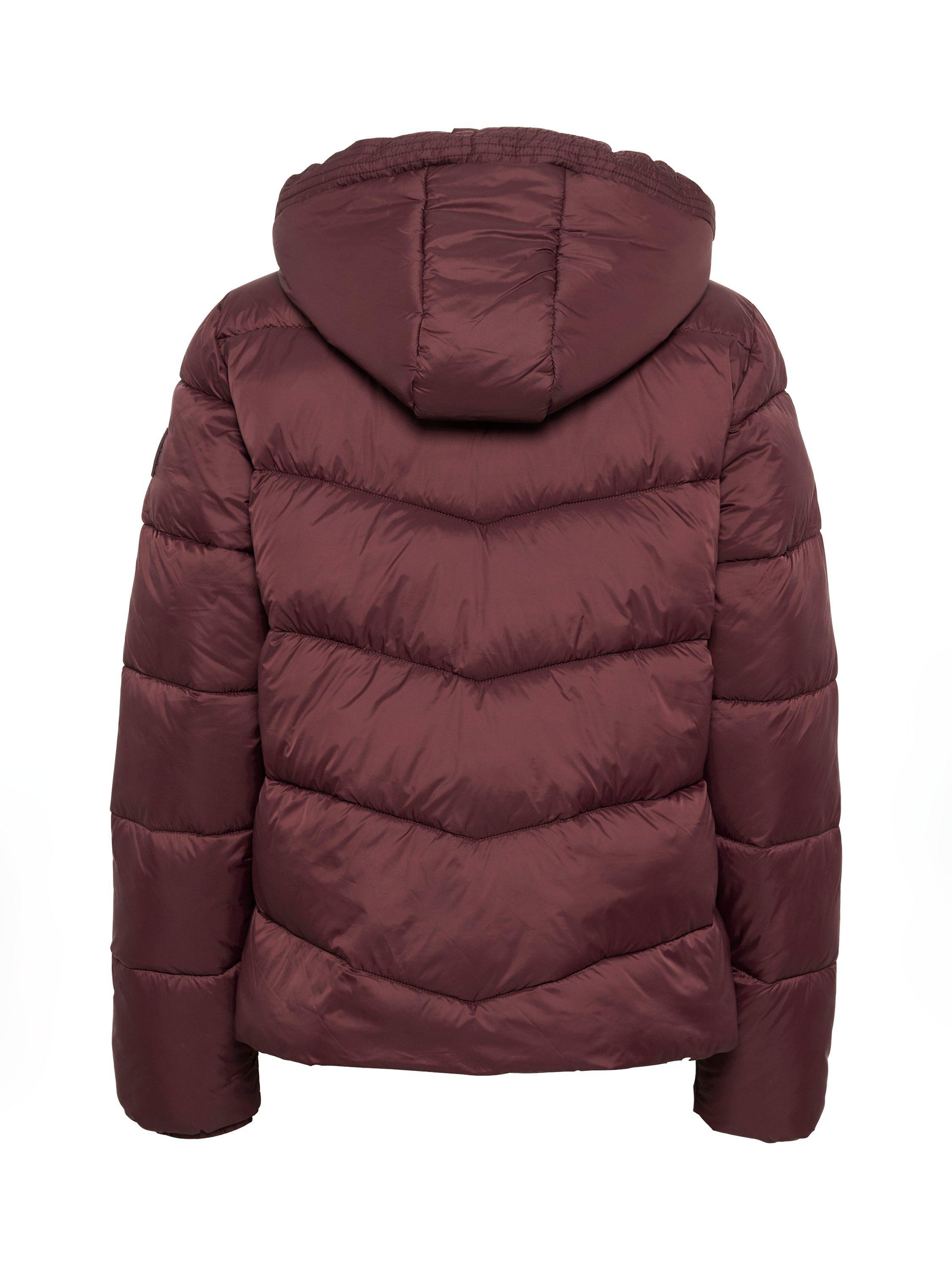 Product image 6 of 6, which shows KAFFE Susanne Hooded Puffer Jacket, Mid Red, 8