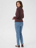 KAFFE Kinnie Stripe Cuff Blazer, Mid Blue