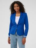 KAFFE Kinnie Stripe Cuff Blazer, Mid Blue, Mid Blue