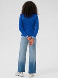 KAFFE Kinnie Stripe Cuff Blazer, Mid Blue, Mid Blue