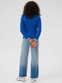 KAFFE Kinnie Stripe Cuff Blazer, Mid Blue - view 2, Mid Blue