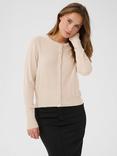 KAFFE Amalia Round Neck Cardigan, Beige