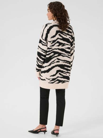 KAFFE Sandra Zebra Print Cardigan, Multi - view 2, Multi