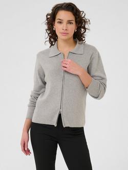 KAFFE KAvisja Zip Cardigan, Mid Grey