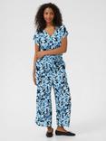 KAFFE KAmille Amber Printed Jumpsuit, Blue/Multi