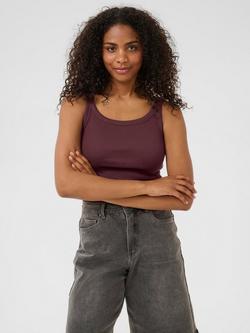 KAFFE KAcarna Wide Straps Cotton Tank Top, Fudge