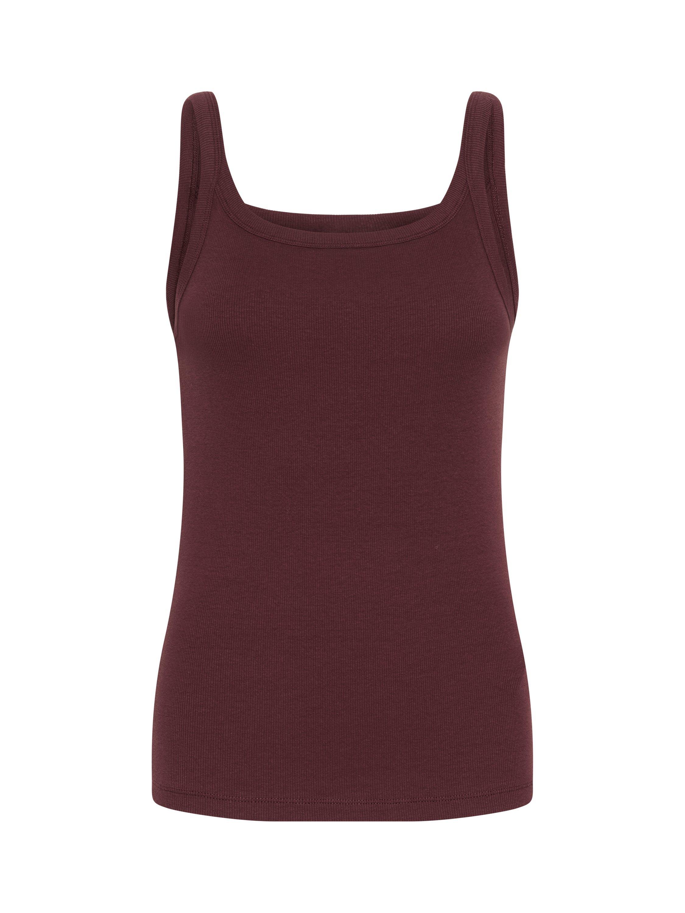 Product image 5 of 6, which shows KAFFE KAcarna Wide Straps Cotton Tank Top, Fudge, XS