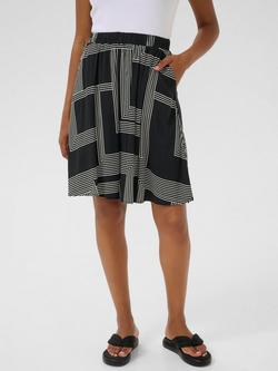 KAFFE KAdonny Midi Skirt, Black/Multi