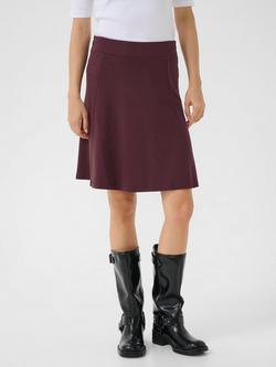KAFFE KAjolen  A-Line Mixed Blend Jersey Skirt, Fudge