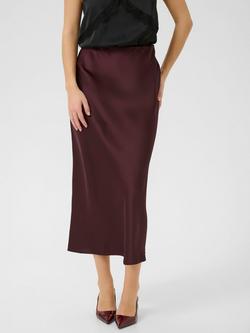 KAFFE Lotte Midi Skirt, Fudge, Fudge