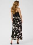 KAFFE Martha Abstract Midi Skirt, Black/Multi