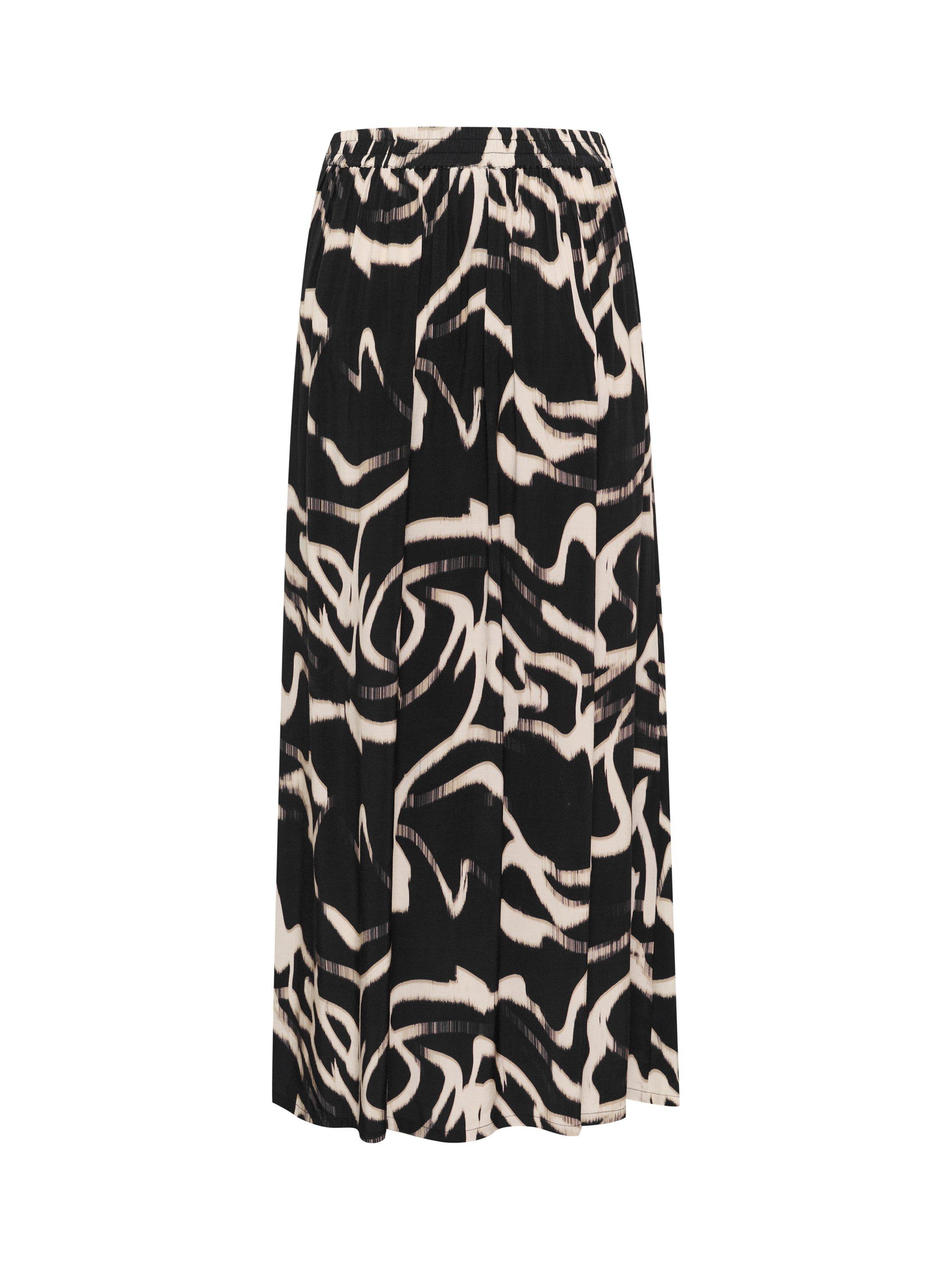 Product image 6 of 6, which shows KAFFE Martha Abstract Midi Skirt, Black/Multi, 8