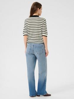 KAFFE Amalia Stripe Polo Shirt, White/Multi - view 2, White/Multi