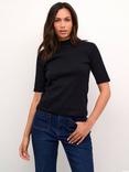 KAFFE Carla Turtleneck Top, Black