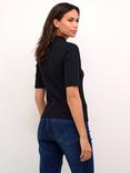 KAFFE Carla Turtleneck Top, Black