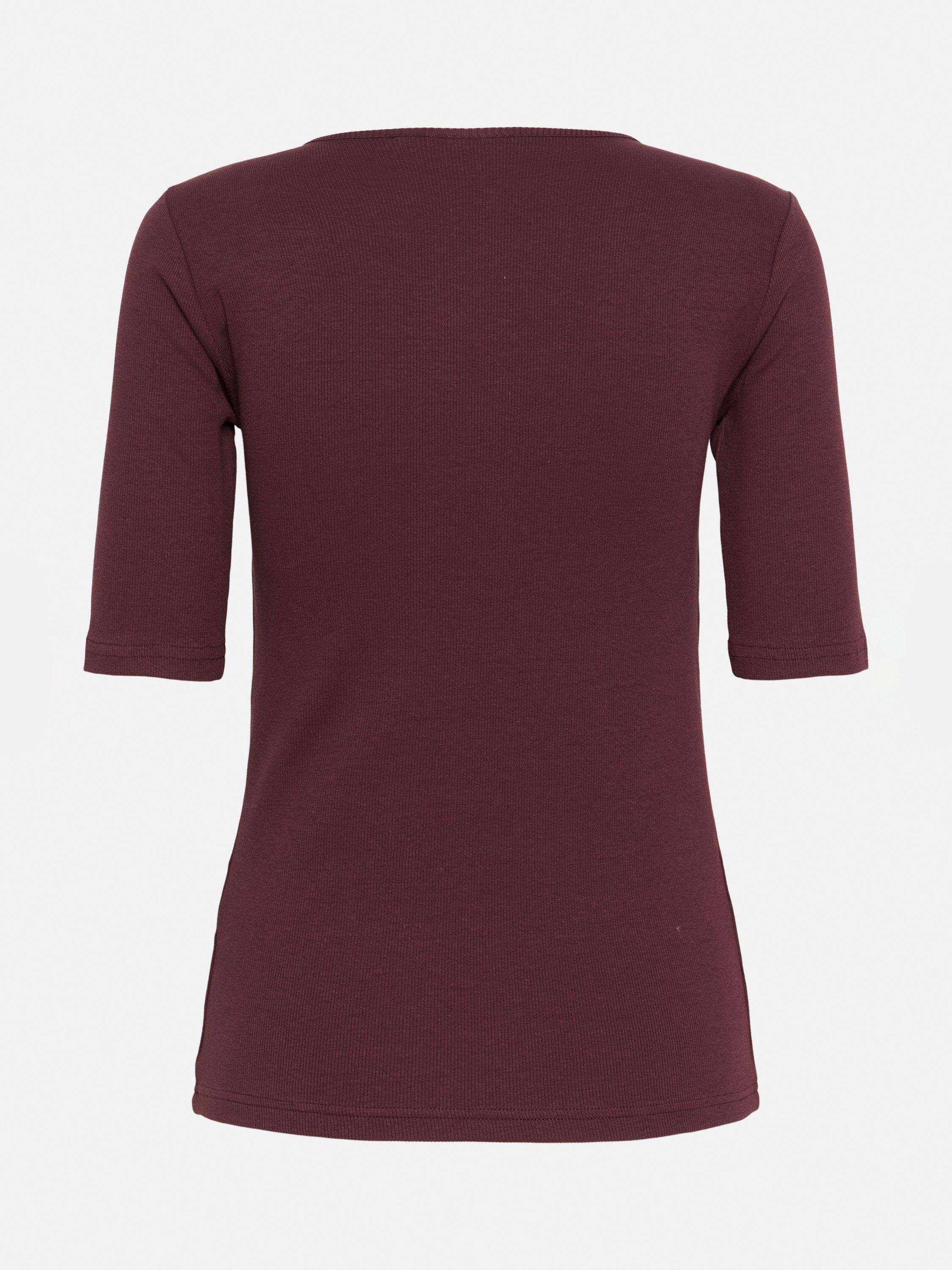 Product image 6 of 6, which shows KAFFE Carna Round Neck T-Shirt, Mid Red, XS