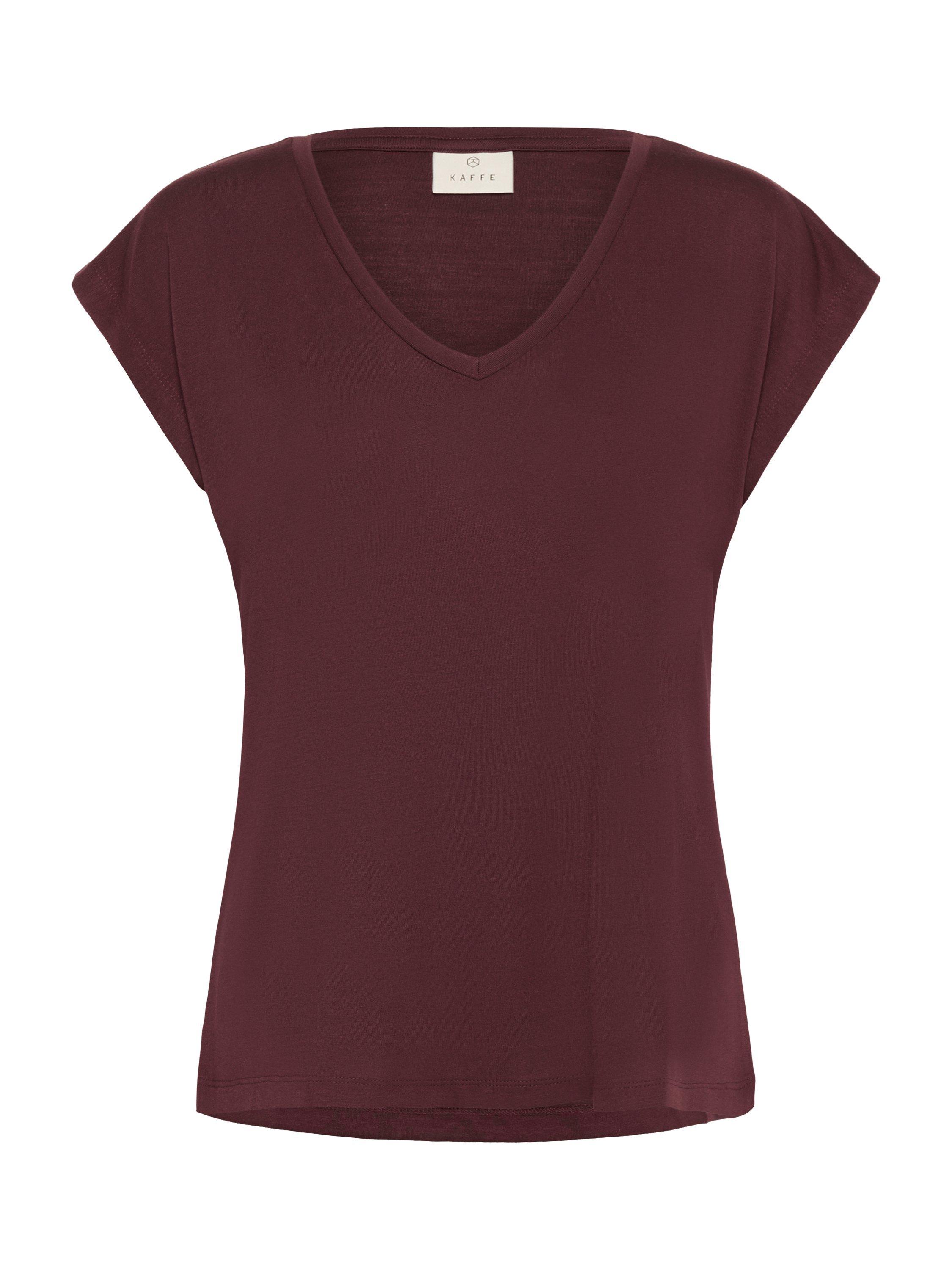 Product image 5 of 6, which shows KAFFE KAlise Mixed Blend Short Sleeve T-Shirt, Fudge, XS