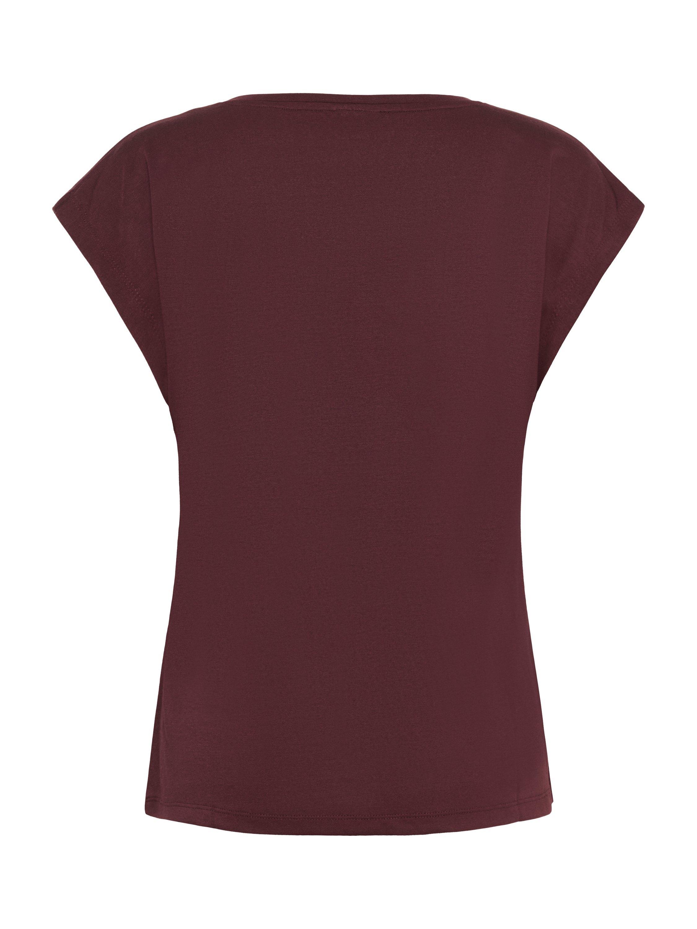 Product image 6 of 6, which shows KAFFE KAlise Mixed Blend Short Sleeve T-Shirt, Fudge, XS