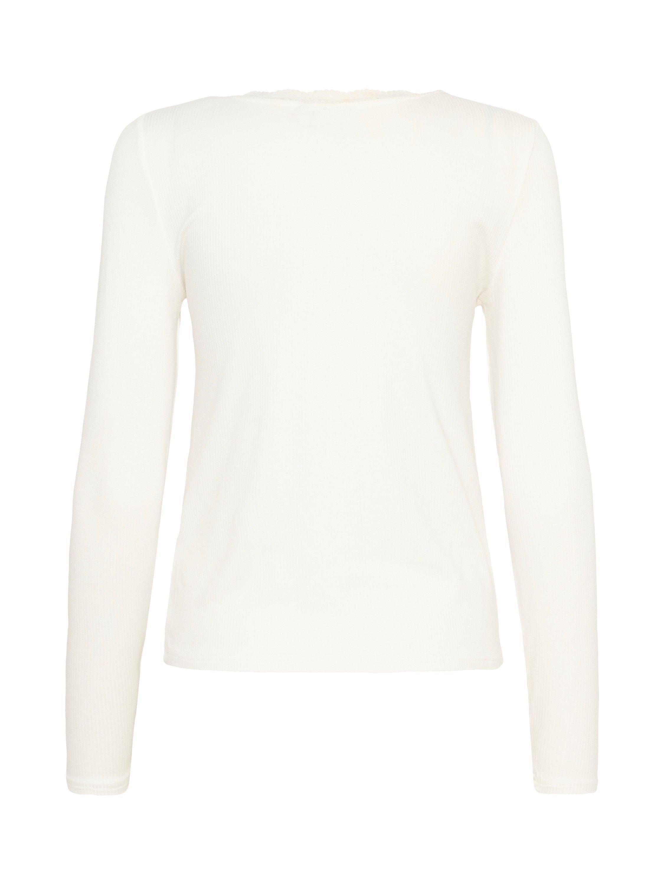Product image 6 of 6, which shows KAFFE KAomi Scoop Neck Long Sleeve T-Shirt, White, XS