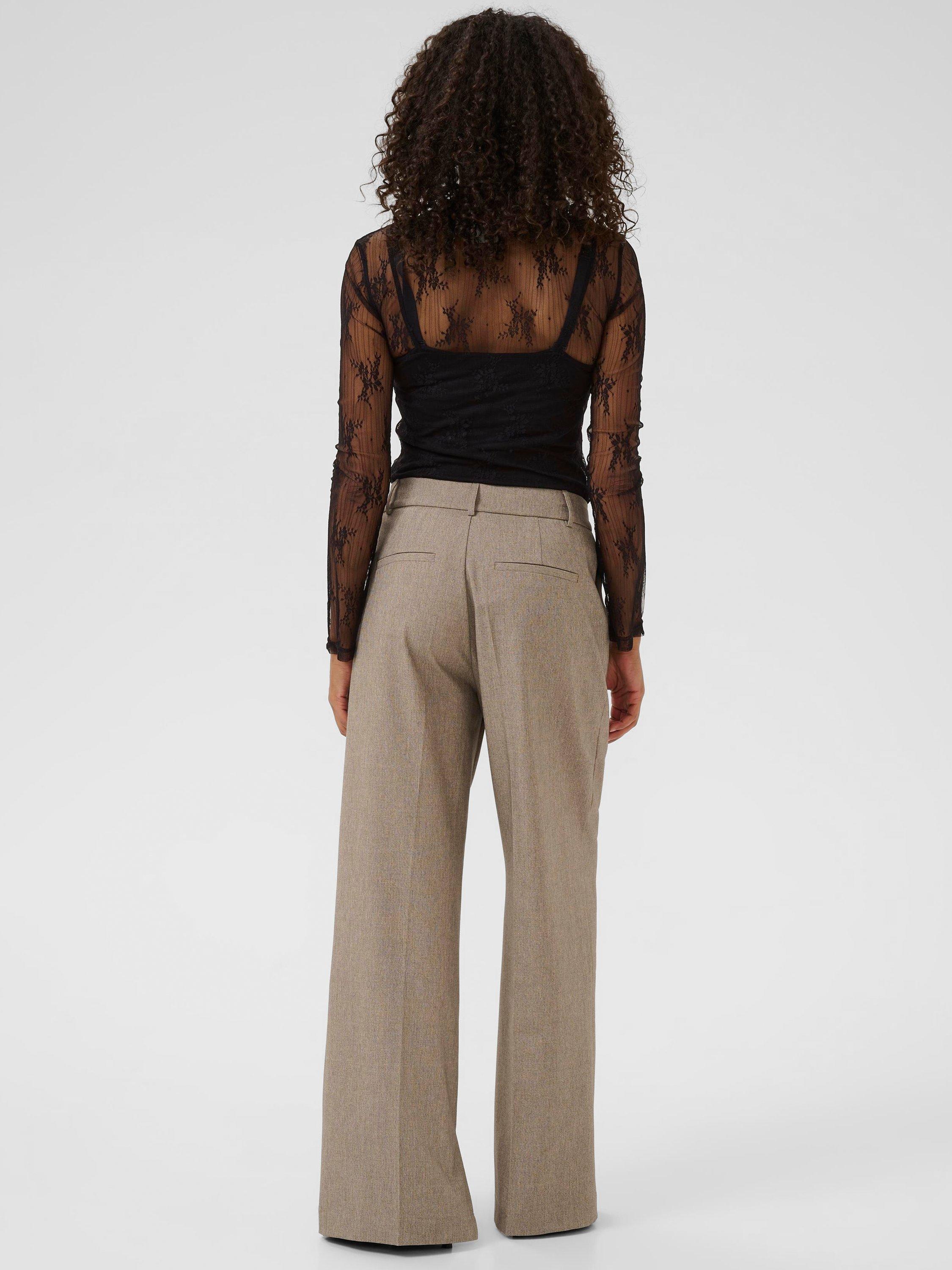 Product image 2 of 6, which shows KAFFE KApenelope Floral Lace Long Sleeve T-Shirt, Black, XS