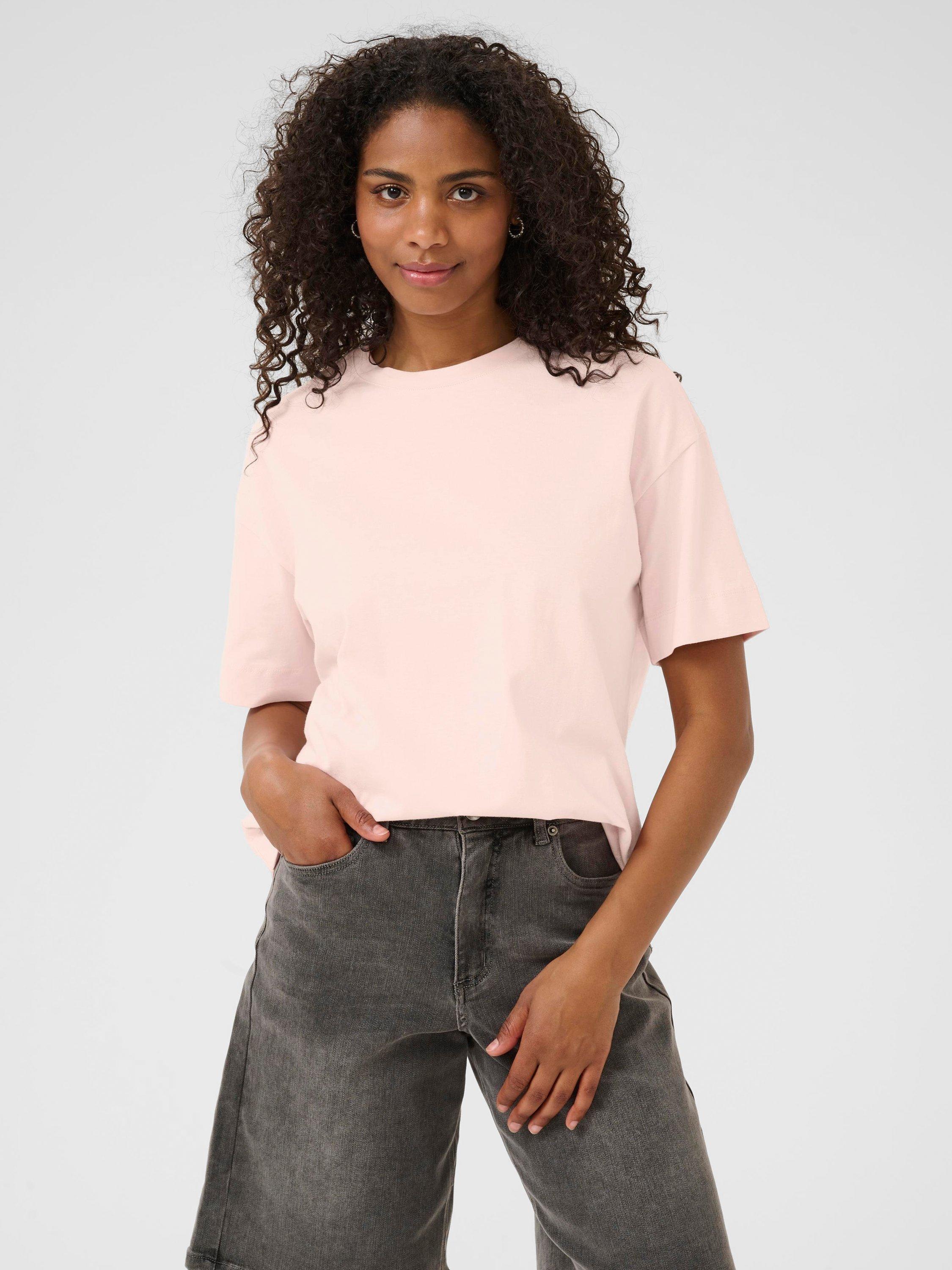 Product image 1 of 6, which shows KAFFE KAtomina Relaxed Fit T-Shirt, Lotus, XS