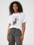 KAFFE Vivie Flower Graphic T-Shirt, White/Multi