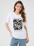 KAFFE Vivie Graphic Edition T-Shirt, White/Multi