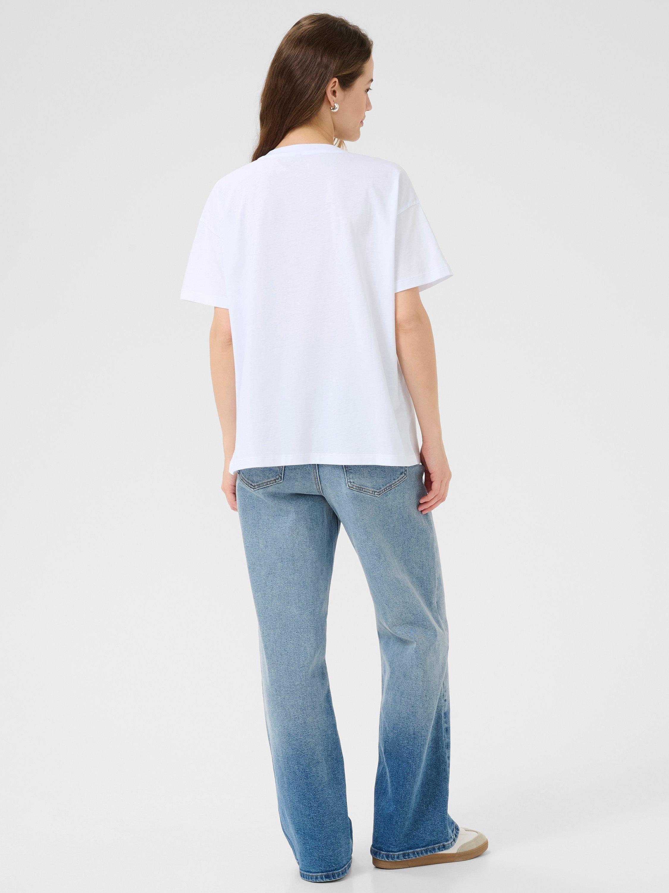 Product image 2 of 6, which shows KAFFE Vivie Graphic Edition T-Shirt, White/Multi, XS