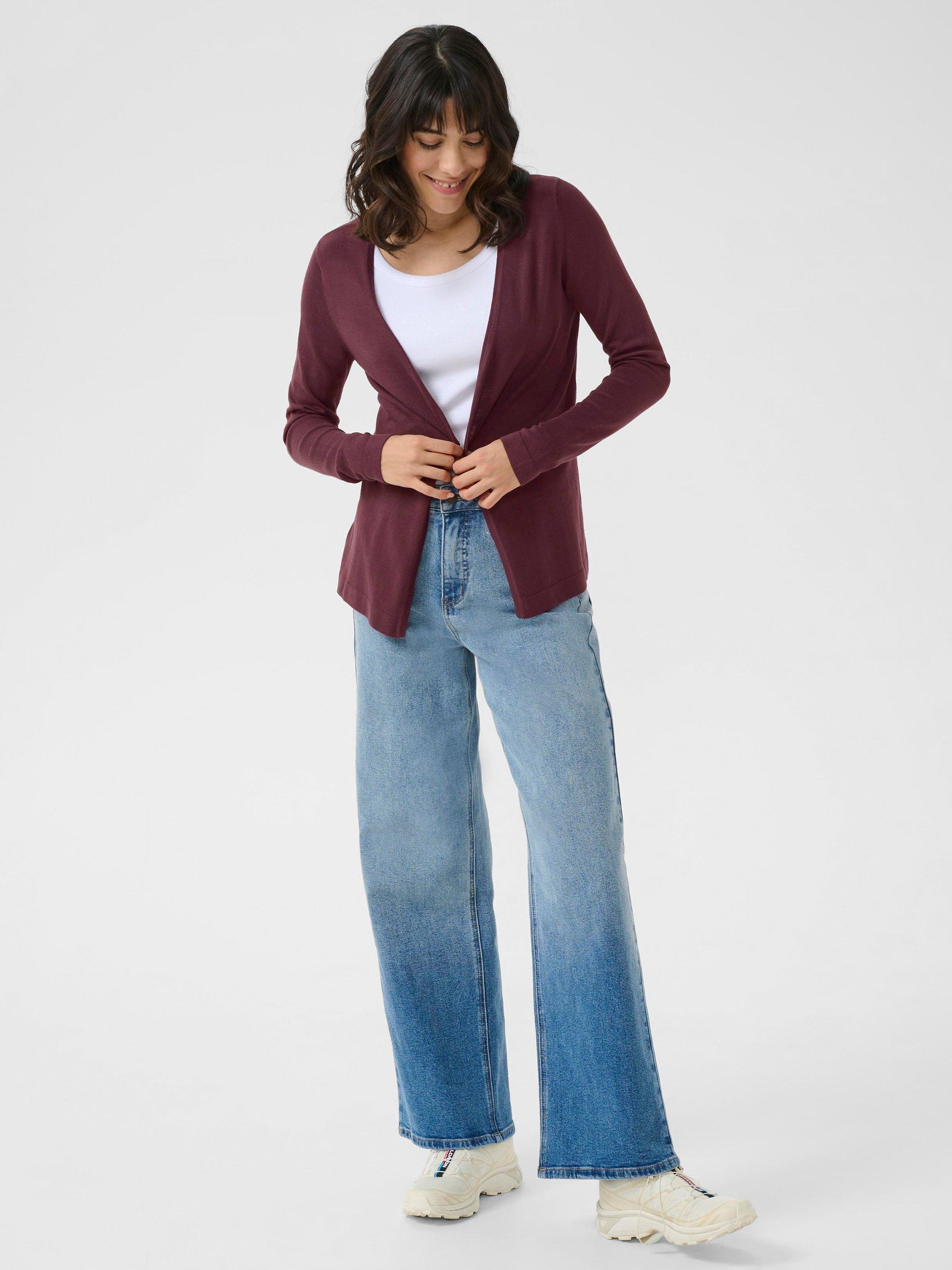 Product image 3 of 6, which shows KAFFE KAfenia Cardigan, Mid Red, XS
