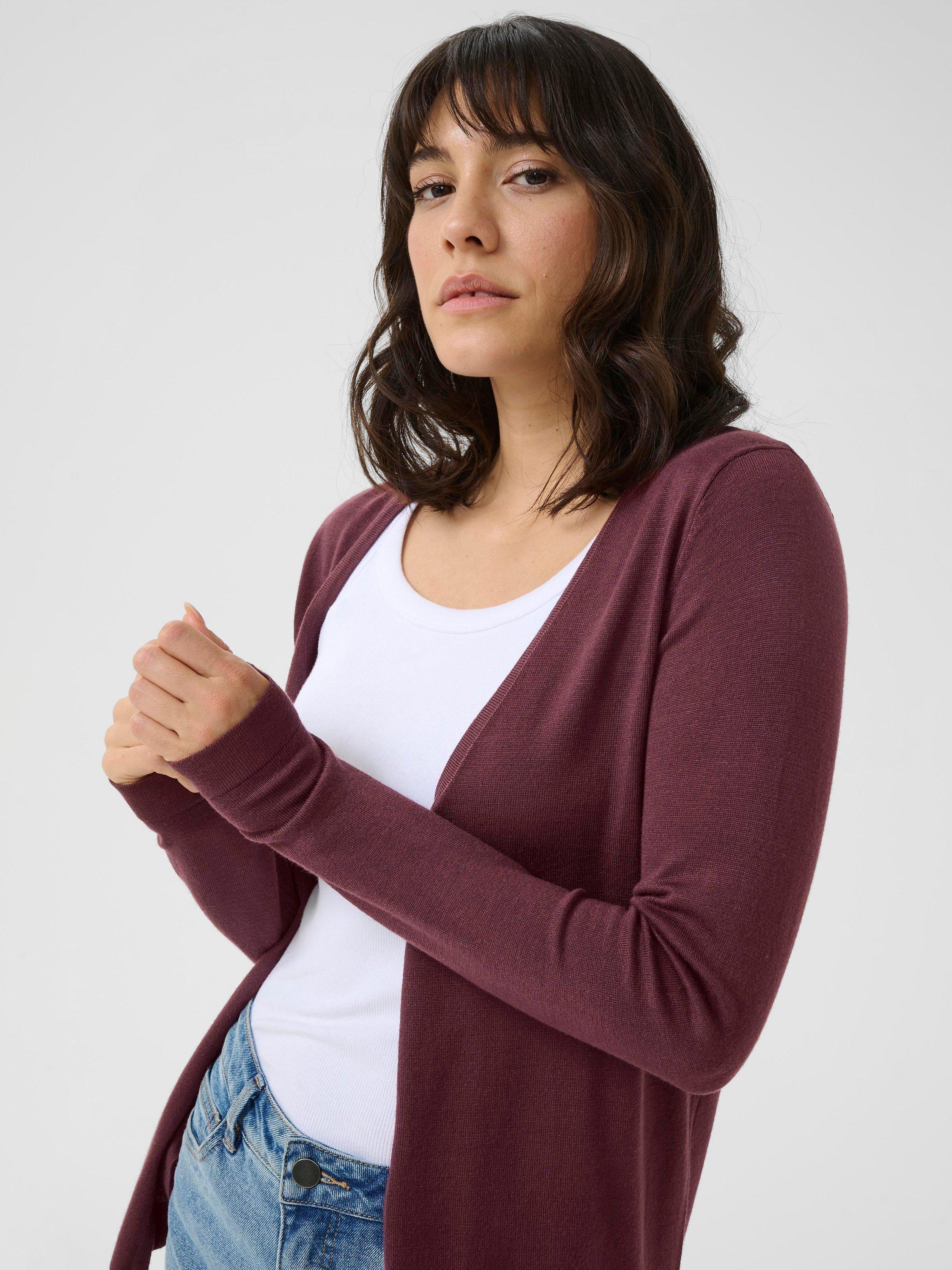 Product image 4 of 6, which shows KAFFE KAfenia Cardigan, Mid Red, XS