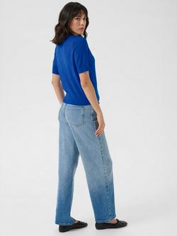 KAFFE Lizza Short Sleeve Cardigan - view 2, Mid Blue