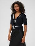 KAFFE KAmally V-Neck Short Sleeve Contrast Cardigan