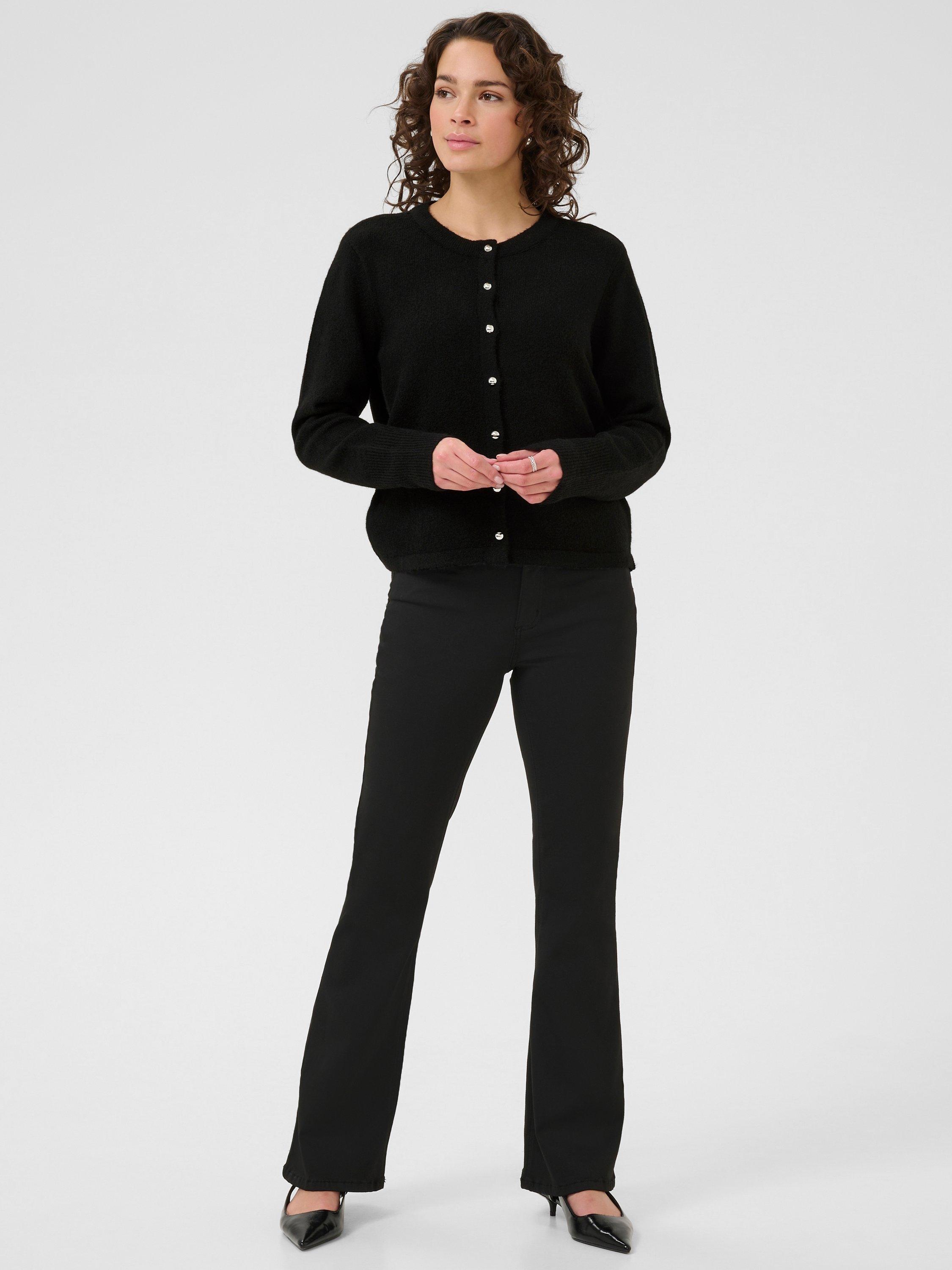 Product image 3 of 6, which shows KAFFE Niel Round Neck Cardigan, Black, XS