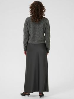 KAFFE Roxy Embellished Neck Cardigan, Mid Grey - view 2, Mid Grey