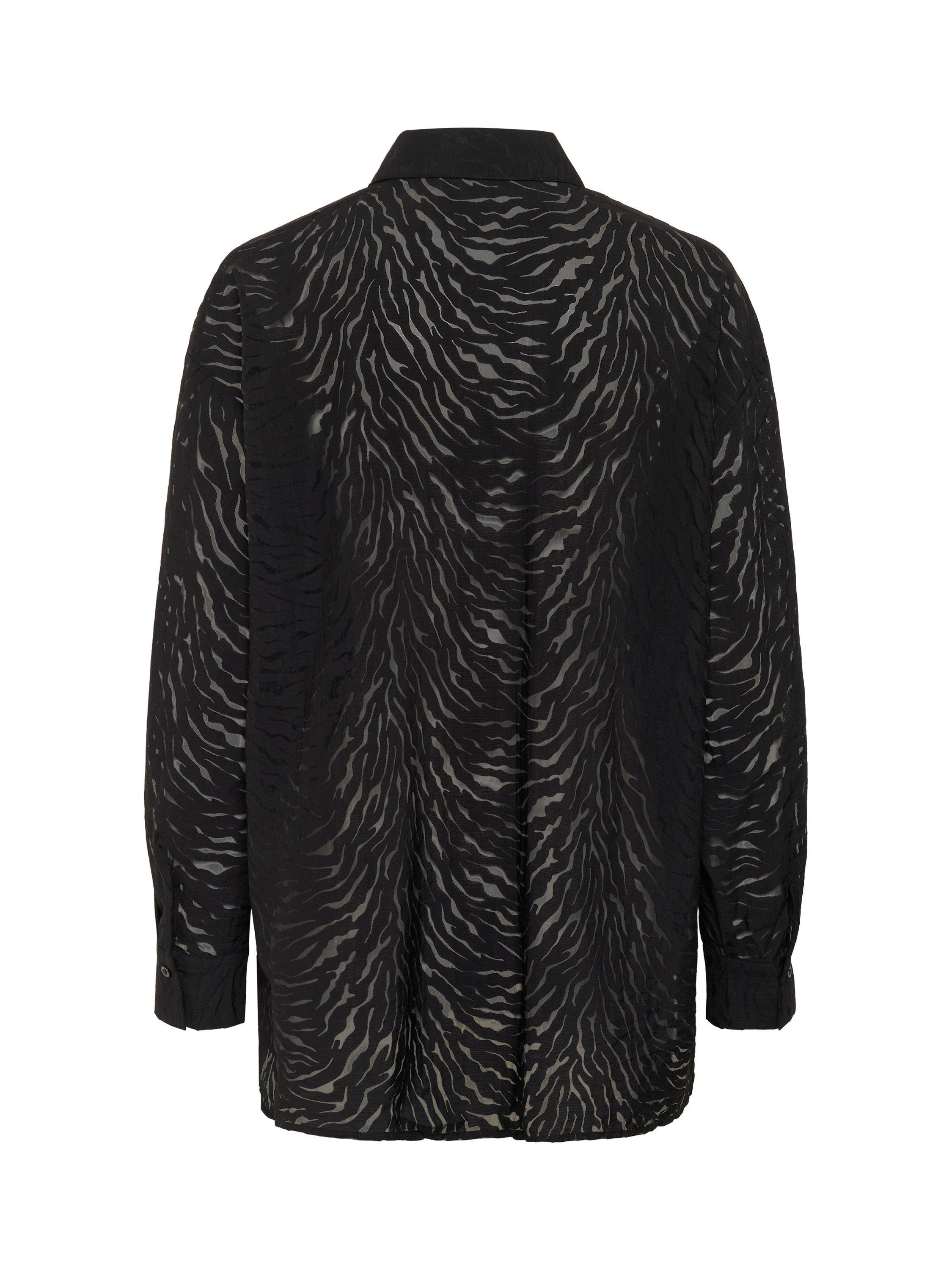 Product image 6 of 6, which shows KAFFE Vivian Burnout Long Sleeve Shirt, Black, 8