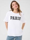 KAFFE Adelina Paris Graphic T-Shirt, White/Multi