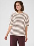 KAFFE Winny Stripe Relaxed Fit T-Shirt, Red/Multi