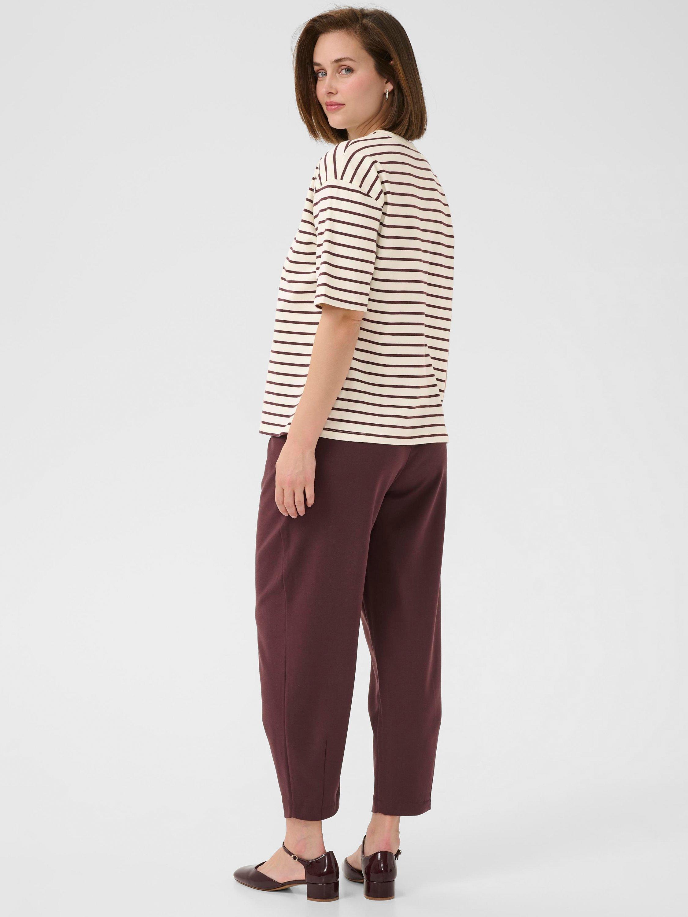 Product image 2 of 6, which shows KAFFE Winny Stripe Relaxed Fit T-Shirt, Red/Multi, XS