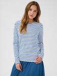 KAFFE Liddy Stripe T-Shirt, Blue/Multi