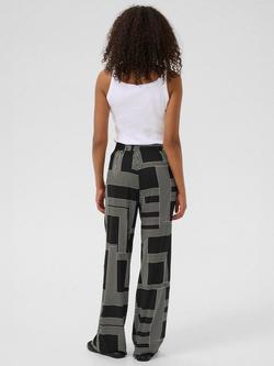 KAFFE KAdonny Abstract Print Trousers - view 2, Black/Multi