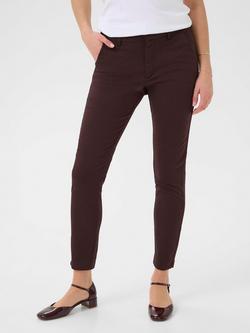 KAFFE KAlea Cotton Blend Cropped Chino Trousers, Fudge
