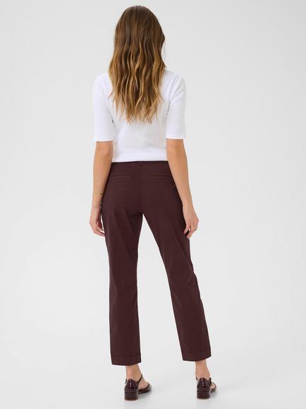 KAFFE KAmette Tailored Mid Cropped Cotton Trousers - view 2, Fudge