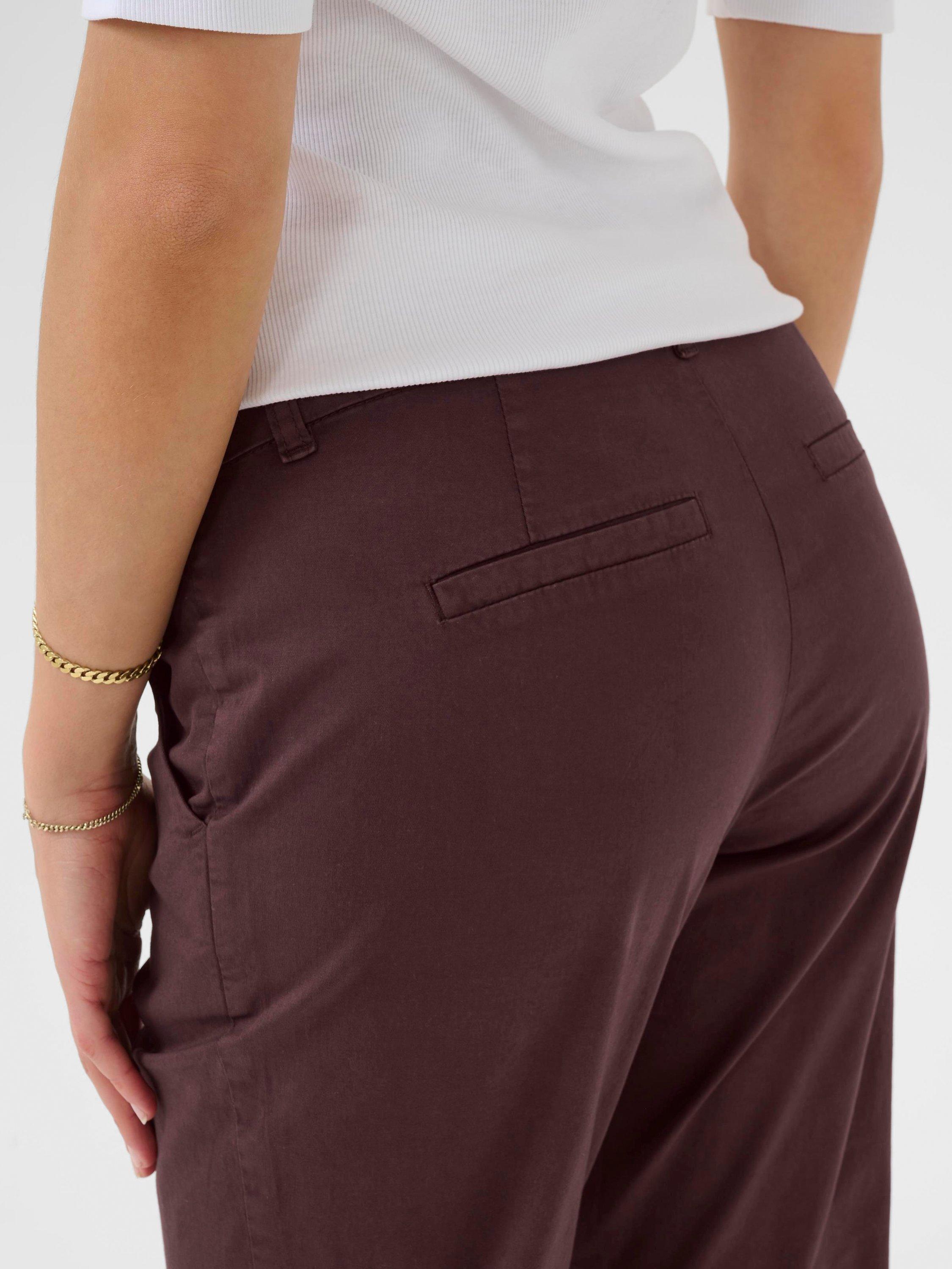 Product image 4 of 6, which shows KAFFE KAmette Tailored Mid Cropped Cotton Trousers, Fudge, 8