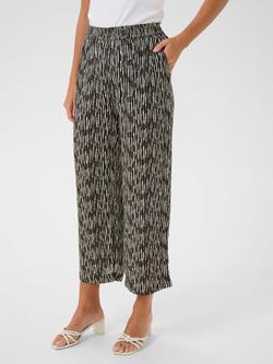 KAFFE KAmille Amber Patterned Trousers, Black/Multi, Black/Multi