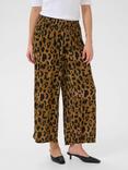 KAFFE KAmille Amber Leopard Print Trousers, Brown/Multi
